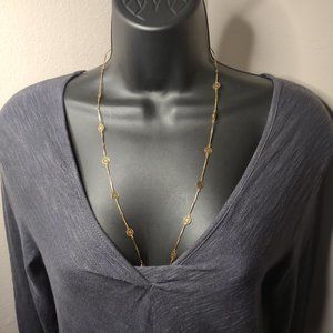 Vintage Avon Gold Tone 27 Inch Flower Necklace